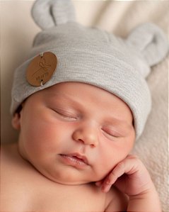Kit touca orelhinha Gorro RN - Cinza (2 peças)