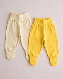 Kit Calça Bebê Cós Anticólica com Pezinho Reversível