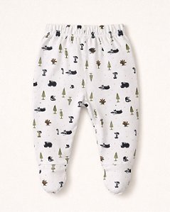Calça Bebê com Pezinho – Animais da Floresta