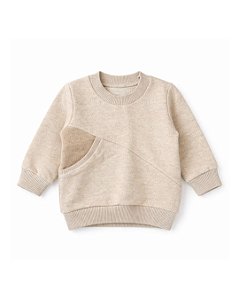 Conjunto Moletom Bebê com bolso - Bege Areia 100% Algodão