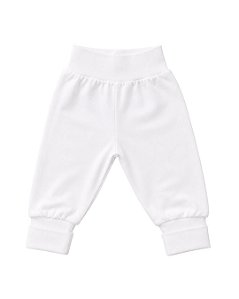 Calça Bebê Cós Anticólica com Pezinho Reversível – Branca