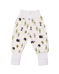Calça Bebê Cós Anticólica com Pezinho Reversível – Animais da Floresta