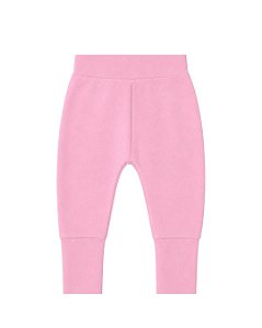 Calça Bebê Cós Anticólica com Pezinho Reversível – Rosa Bebê