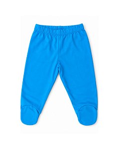 Calça Bebê com Pezinho – azul céu - algodão prima