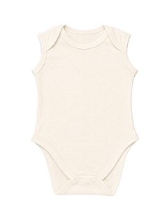 Body Bebê sem mangas – Creme 100% algodão