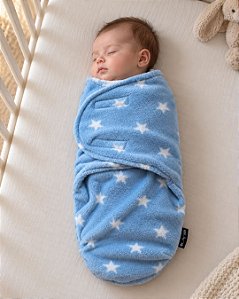 Swaddle ajustável com velcro - Estelar Azul