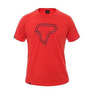 Camiseta vermelha com detalhe cinza - Trurium