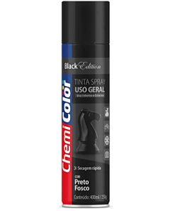 Tinta Spray Uso Geral Preto Fosco 400ml Chemicolor