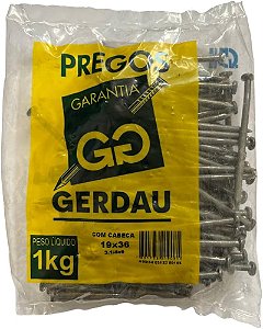 Prego 19x36 C/ Cabeça Gerdau 1kg