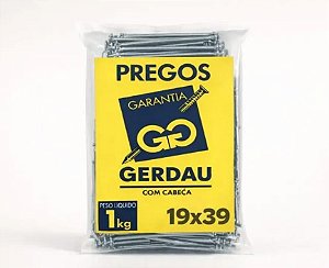 Prego 19x39 C/ Cabeça Gerdau 1kg