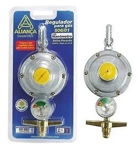 Regulador/registro Para Gás Aliança 506/01 Grande C/Manômetro