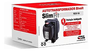 Autotransformador Slim Fit 1050Va 10A Bivolt Com Fusível Térmico Rearmável - Force Line