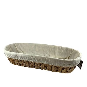 Cesta de Fibra Natural Com Forro Para Pães Torradas Frutas Tam.P Mesa