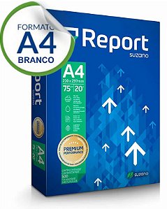 PAPEL A4 75GR BRANCO REPORT PREMIUM SUZANO 500FLS