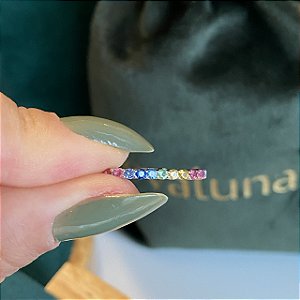 Piercing Fake (de Encaixe) cravejado com zircônias em prata 925 com banho de ouro 18k ou ródio branco (Unitário)