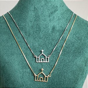 Colar Capelinha Liso com Banho de Ouro 18k ou Ródio Branco