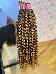 Cabelo Cacheado Cacho 1 Brasileiro Descolorido - Mel 100g