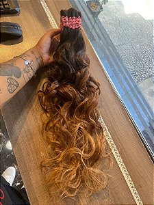 Cabelo Ombre Hair Morena Iluminada - Ondulado - 100g