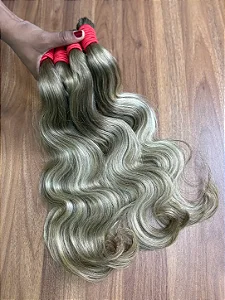 Cabelo Loiro Vietnamita Mesclado Claro - Ondulado - 100g
