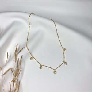 Choker Folheado Corações Zircônia