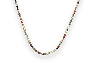 Choker Folheado Riviera Colorida 3mm c/ extensor