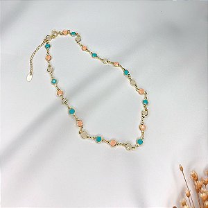 Choker Folheado Color Tons Pastéis