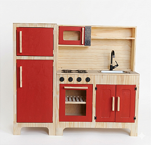 Cozinha Completa Vermelha Fashion Toys