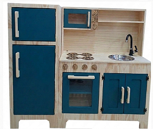 Cozinha Completa Azul Petróleo Fashion Toys