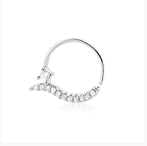 BRINCO PIERCING ARGOLINHA ZIRCÔNIA 10 MM