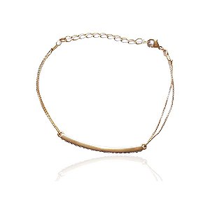 Pulseira Reta Micro Zircônias Folheada a Ouro
