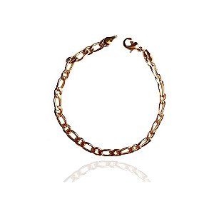 Pulseira Corrente Elo Fígaro Banhado a ouro 4mm