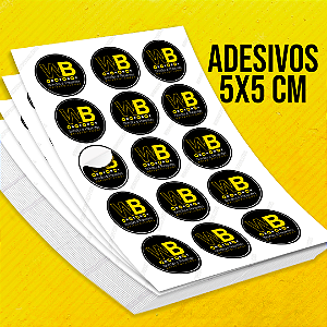 Adesivo Couchê 5x5cm Personalizado Recortado