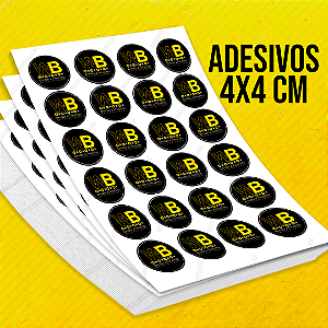 Adesivo Couchê 4x4cm Personalizado Recortado