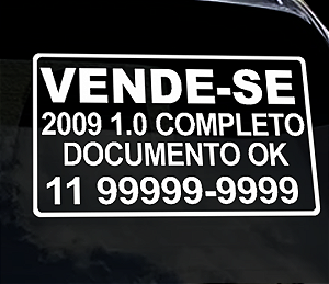 Adesivo Vinil Vende-Se Automóvel