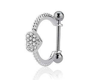 Piercing hélix duplo cravejado - Comprar em Trip Prata