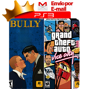 bully + gta vice city classicos do ps2 pra jogar no ps3 em midia digital