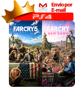 far cry 5 + far cry new dawn Para PS4 em Mídia Digital
