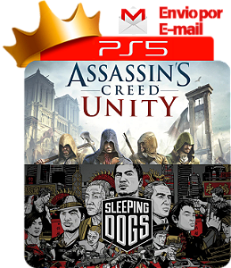 Assassins Creed Unity + Sleeping Dogs para ps5 em mídia digital