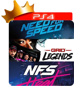 Need for speed + Grid legends + Need for speed heat para ps4 em mídia digital