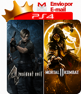Resident Evil 4 + Mortal Kombat 11 para ps4 em mídia digital