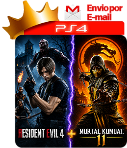 Resident Evil 4 + Mortal Kombat 11 para ps4 em mídia digital