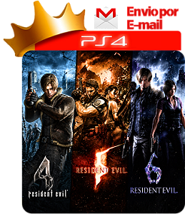 Resident evil 4, 5 e 6 pra ps4 em mídia digital