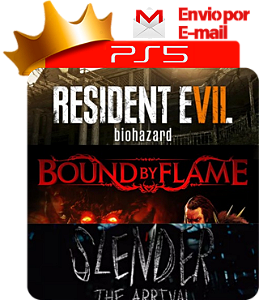 Resident evil 7 + Bound By Flame + Slender The Arrival para PS5 em mídia digital
