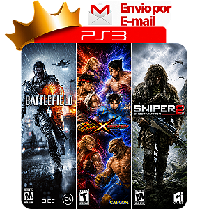 Combo Battlefield 4 + Street x Tekken + Sniper Ghost Warriors 2 para PS3 em Mídia Digital