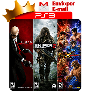 Combo Hitman Absolution + Sniper Ghost Warriors 2 + Street x Tekken para PS3 em Mídia Digital