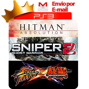 Combo Hitman Absolution + Sniper Ghost Warriors 2 + Street x Tekken para PS3 em Mídia Digital