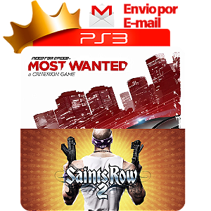 Need for speed most wanted + saints row 2 para PS3 em Mídia Digital