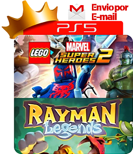 Lego Marvel Super Heroes 2 + Rayman Legends para PS5 em Mídia Digital