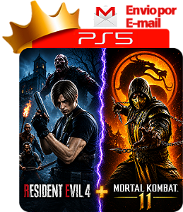 Resident Evil 4 + Mortal Kombat 11 para ps5 em mídia digital
