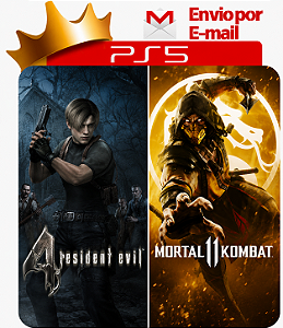 Resident Evil 4 + Mortal Kombat 11 para ps5 em mídia digital